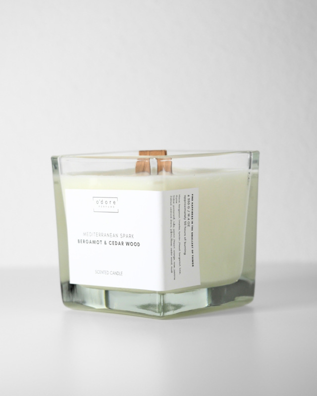 o´dore Sójová sviečka MEDITERRANEAN SPARK Bergamot & Cedar wood 1